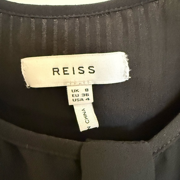 REISS Editha Pleated Detailed Button Down Long Sleeve Blouse Black US Size 4 - Picture 6 of 9